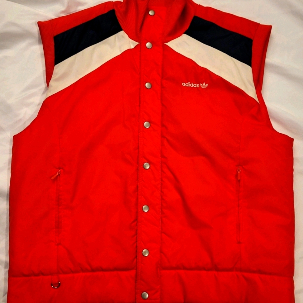Vintage Adidas Men's Trefoil Snap Front Vest